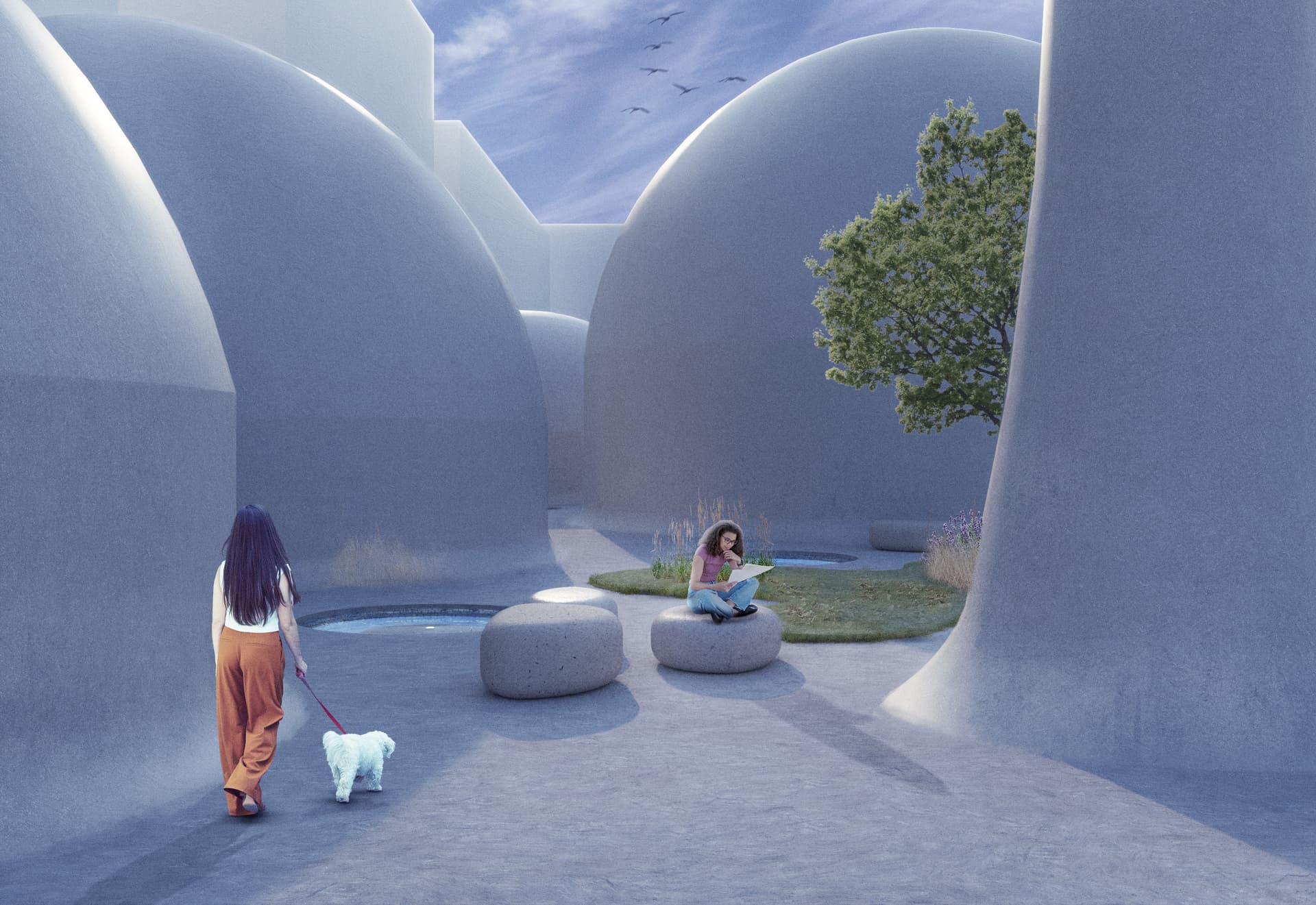 Architectural rendering of the MoonTime sanctuary