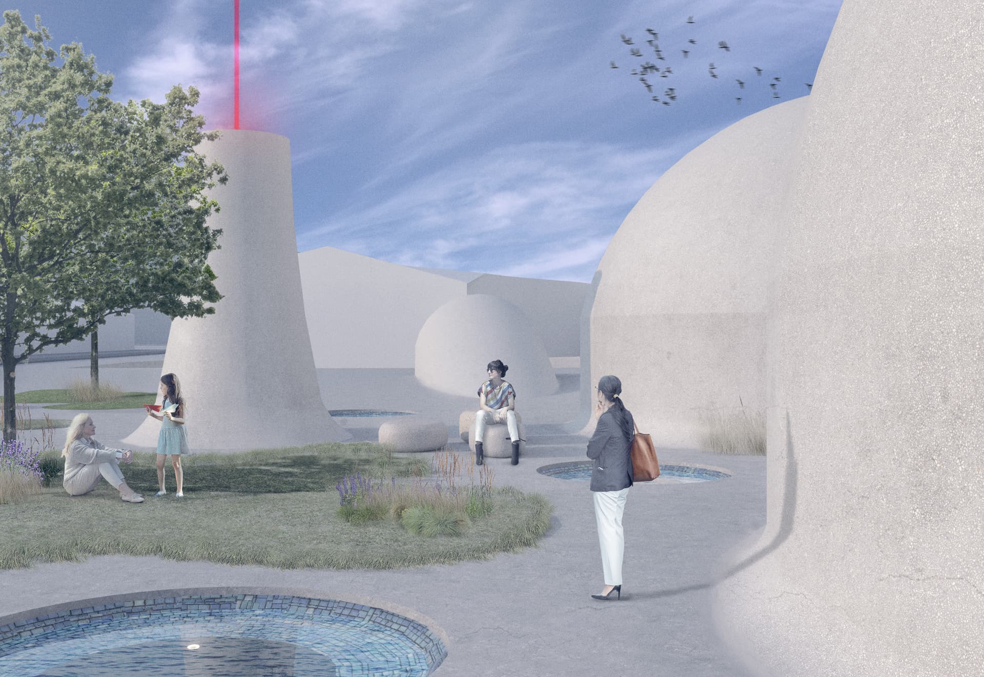 Architectural rendering of the MoonTime sanctuary