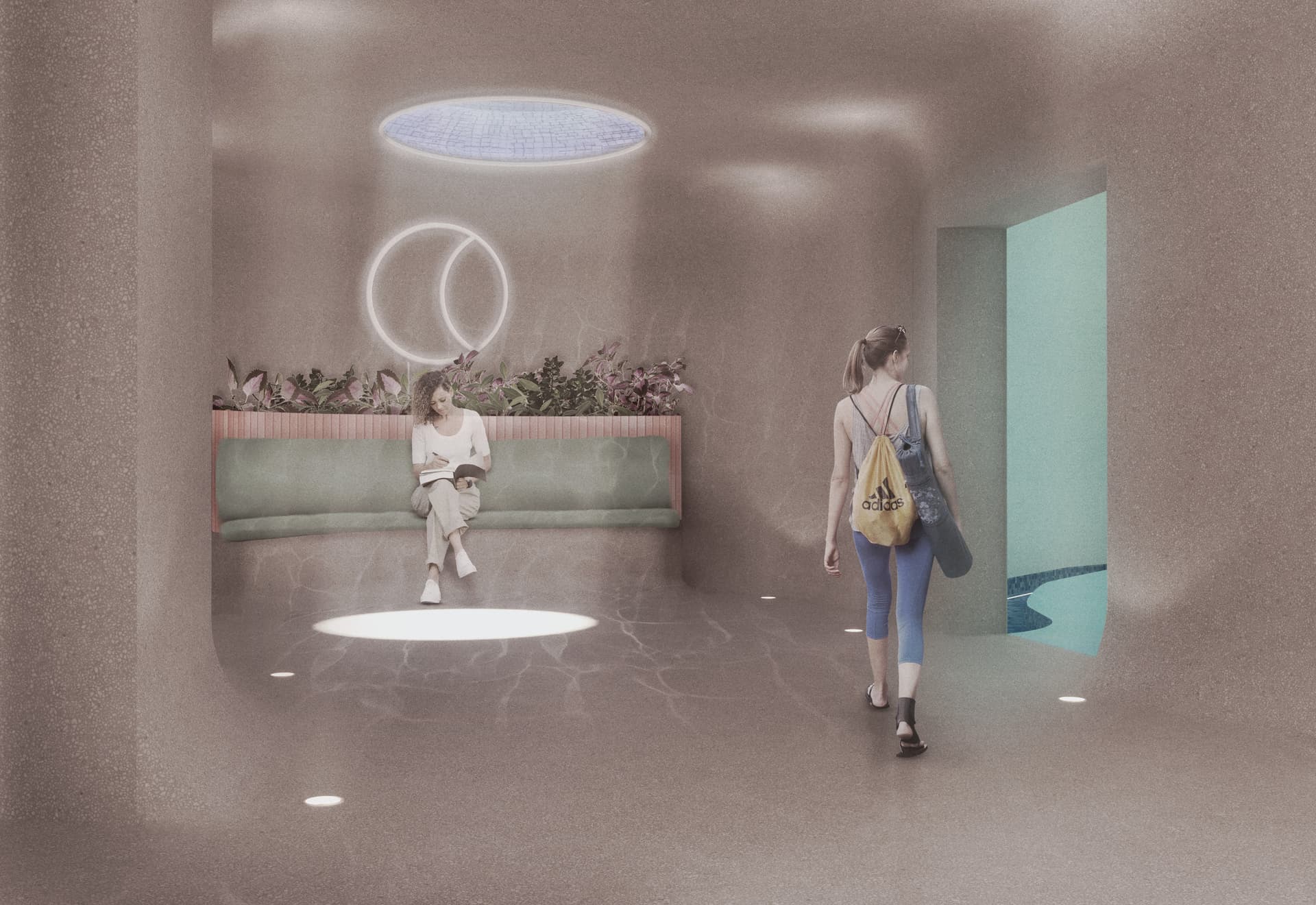 Architectural rendering of the MoonTime sanctuary