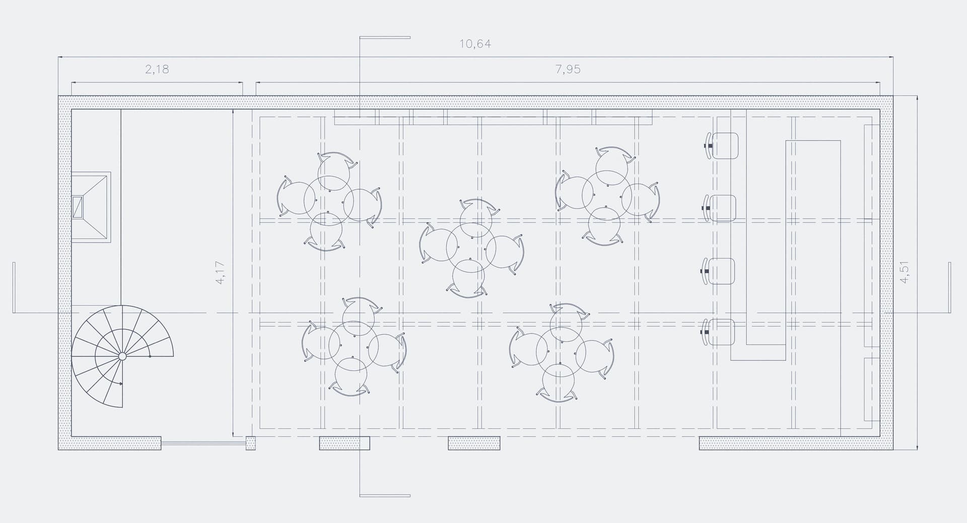 Architectural plan of the Siracusa Bar